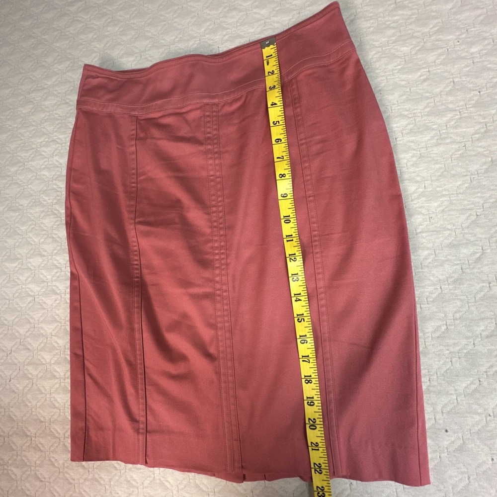 Ann Taylor Women's Pencil Skirt Sz 6 Pink A Line Stretch Cotton - Picture 9 of 9